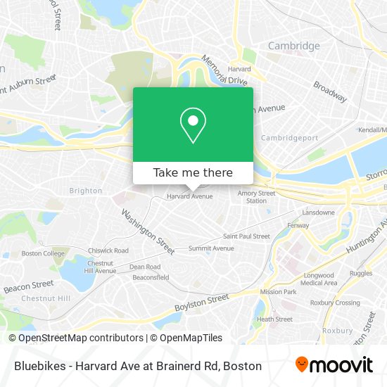 Bluebikes - Harvard Ave at Brainerd Rd map