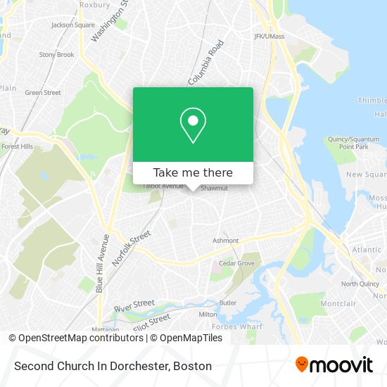 Second Church In Dorchester map