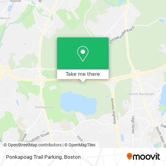 Ponkapoag Trail Parking map