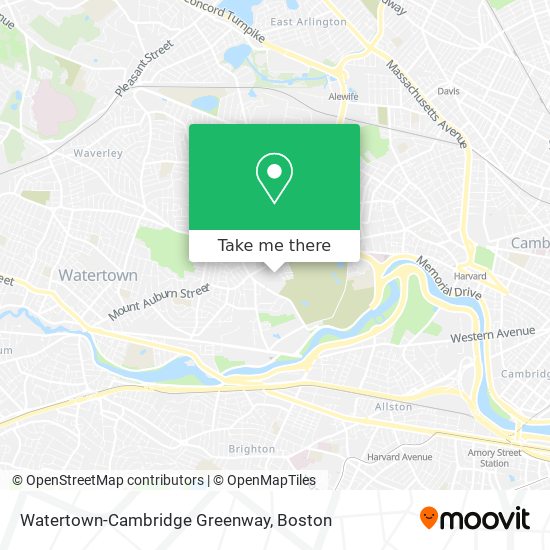 Mapa de Watertown-Cambridge Greenway