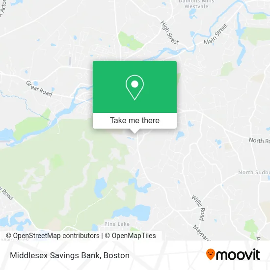 Middlesex Savings Bank map