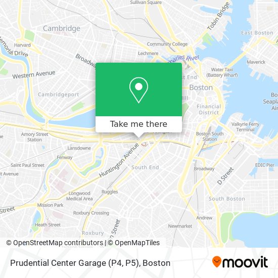 Mapa de Prudential Center Garage (P4, P5)