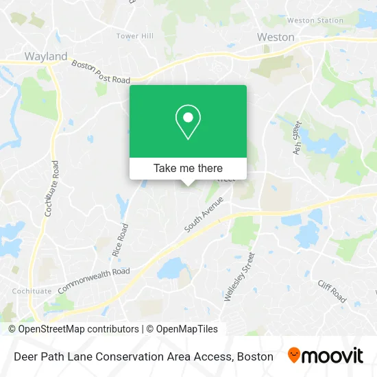 Deer Path Lane Conservation Area Access map