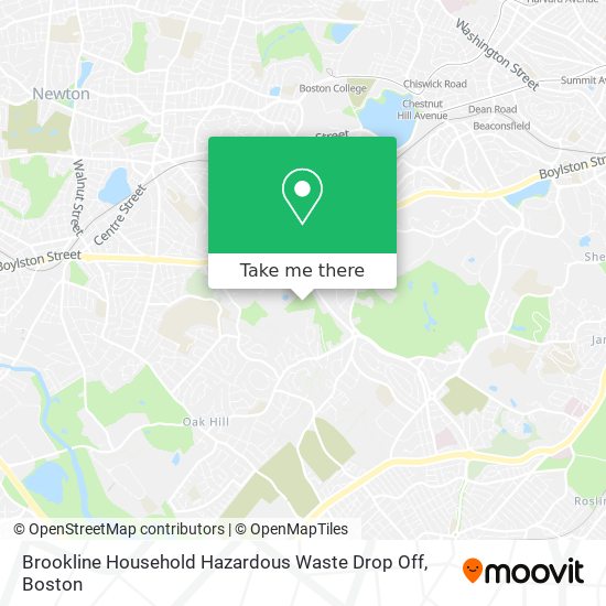 Brookline Household Hazardous Waste Drop Off map