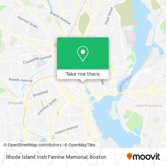 Mapa de Rhode Island Irish Famine Memorial