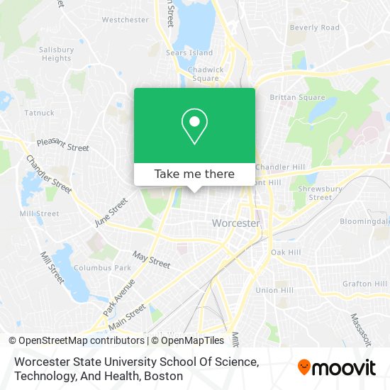 Mapa de Worcester State University School Of Science, Technology, And Health