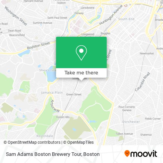 Mapa de Sam Adams Boston Brewery Tour