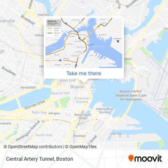 Mapa de Central Artery Tunnel