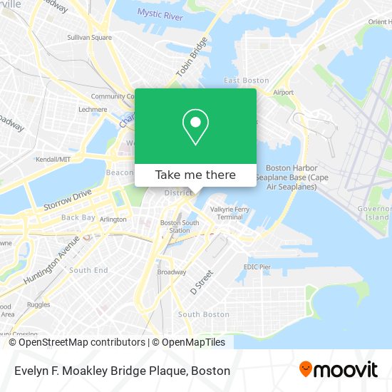 Evelyn F. Moakley Bridge Plaque map