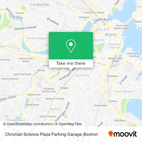 Christian Science Plaza Parking Garage map