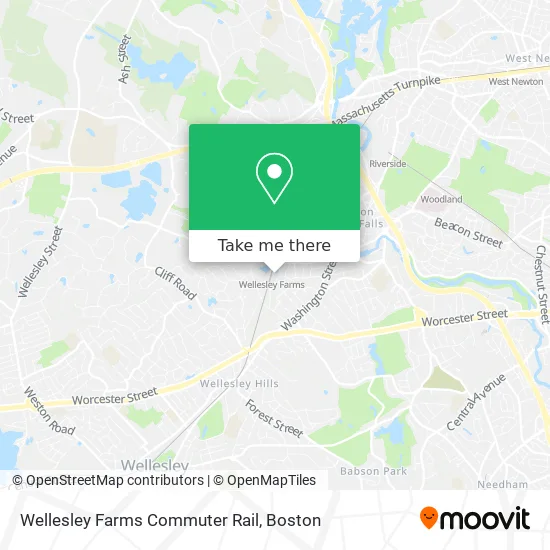Wellesley Farms Commuter Rail map