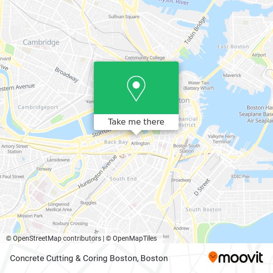 Concrete Cutting & Coring Boston map