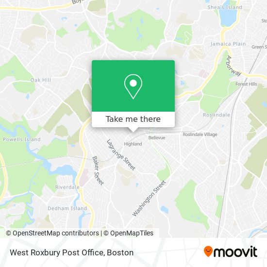 West Roxbury Post Office map