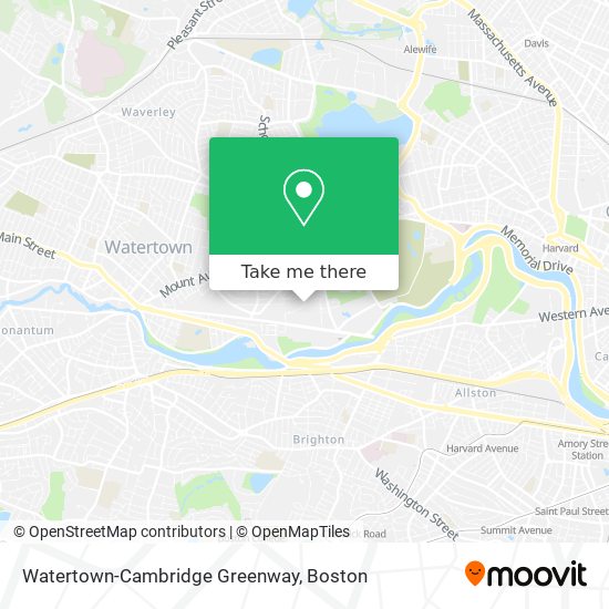 Watertown-Cambridge Greenway map