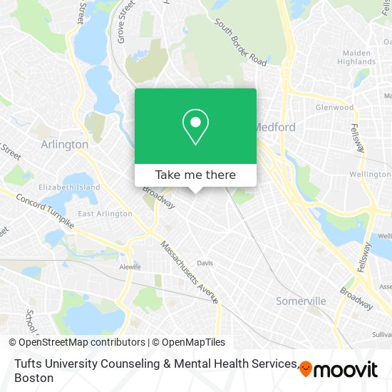 Tufts University Counseling & Mental Health Services map