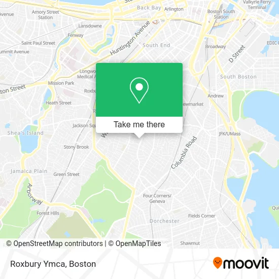 Roxbury Ymca map