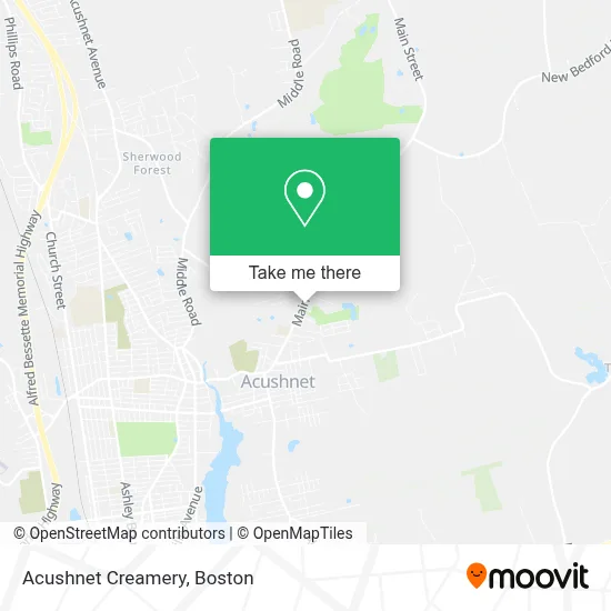 Acushnet Creamery map
