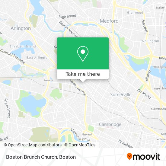 Boston Brunch Church map