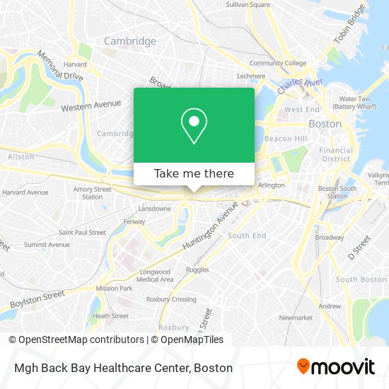 Mgh Back Bay Healthcare Center map