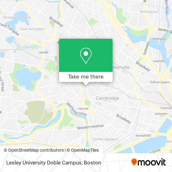 Mapa de Lesley University Doble Campus