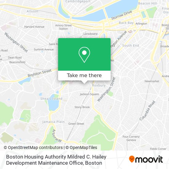 Mapa de Boston Housing Authority Mildred C. Hailey Development Maintenance Office
