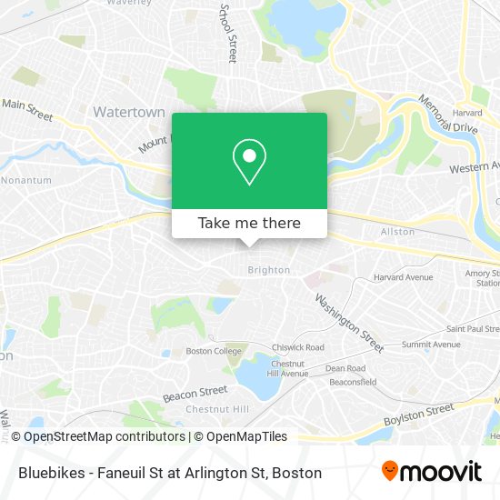Mapa de Bluebikes - Faneuil St at Arlington St