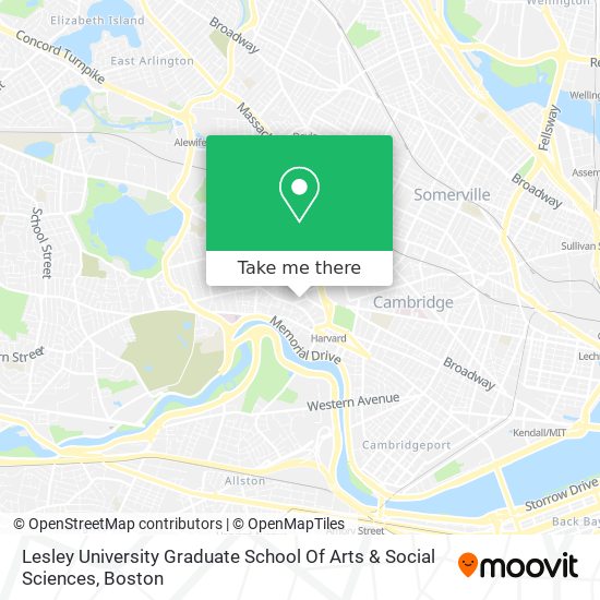 Mapa de Lesley University Graduate School Of Arts & Social Sciences