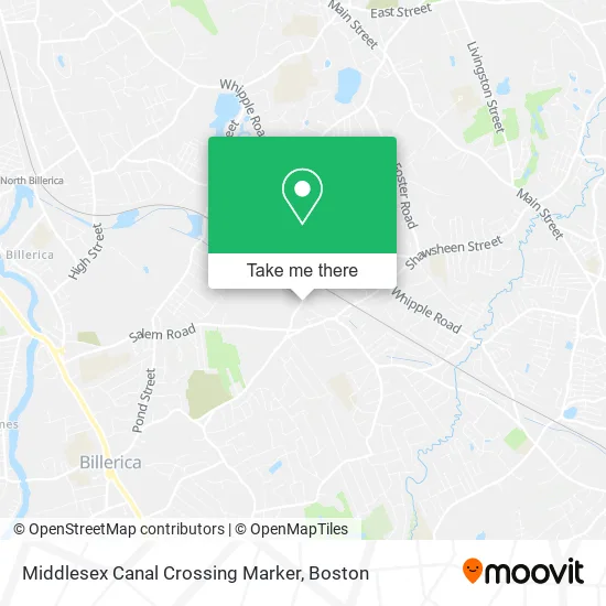 Middlesex Canal  Crossing Marker map