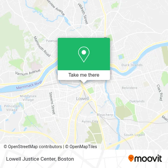 Lowell Justice Center map