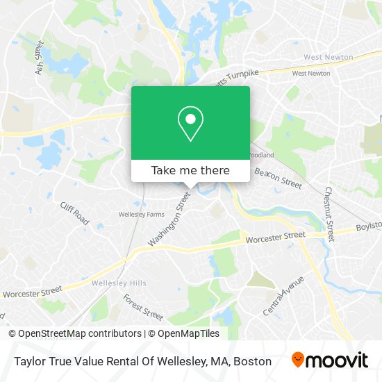 Taylor True Value Rental Of Wellesley, MA map