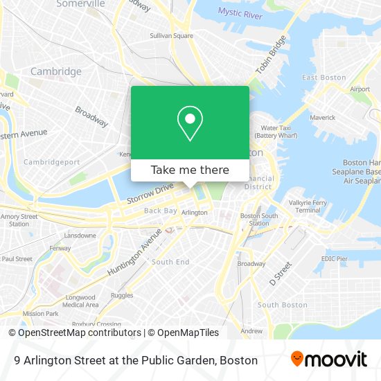 Mapa de 9 Arlington Street at the Public Garden