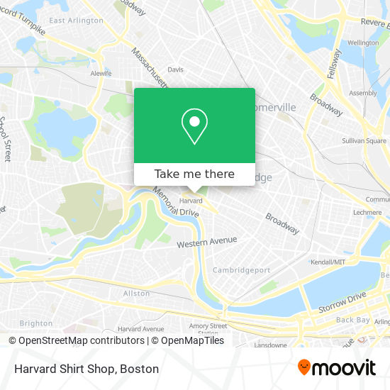 Mapa de Harvard Shirt Shop