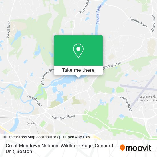 Great Meadows National Wildlife Refuge, Concord Unit map