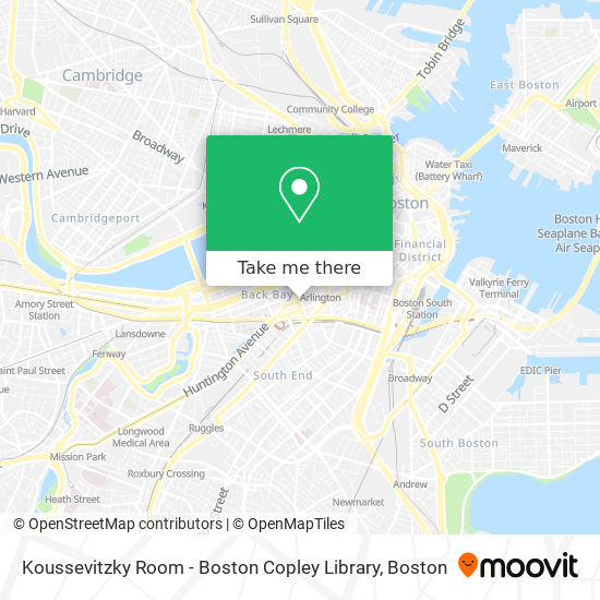 Mapa de Koussevitzky Room - Boston Copley Library