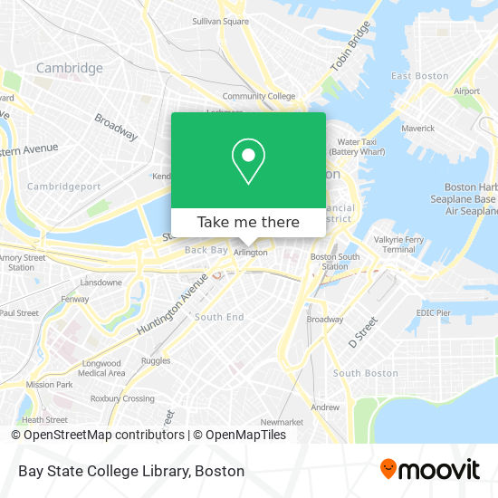 Mapa de Bay State College Library