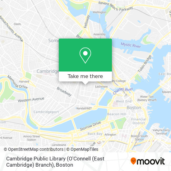 Mapa de Cambridge Public Library (O'Connell (East Cambridge) Branch)