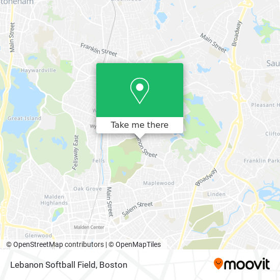 Lebanon Softball Field map
