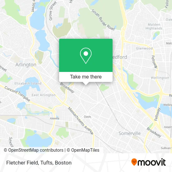 Fletcher Field, Tufts map