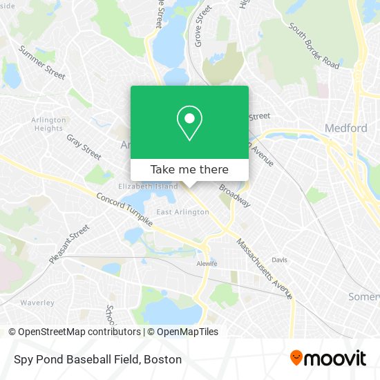 Mapa de Spy Pond Baseball Field