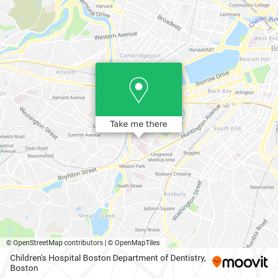 Children's Hospital Boston Department of Dentistry map