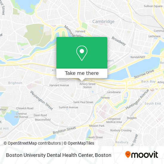 Mapa de Boston University Dental Health Center
