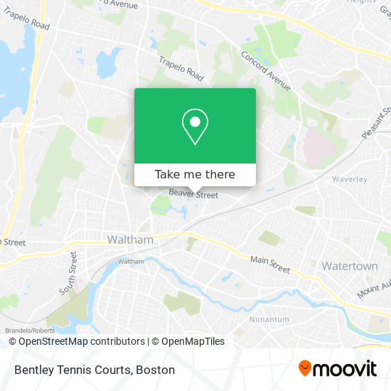 Bentley Tennis Courts map