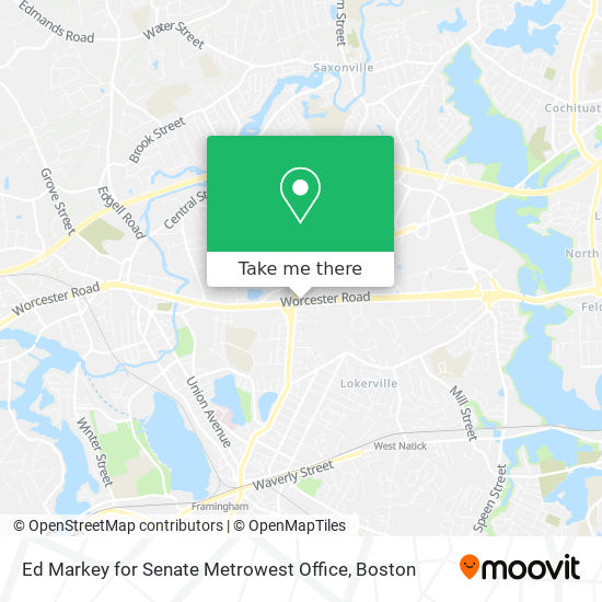 Ed Markey for Senate Metrowest Office map