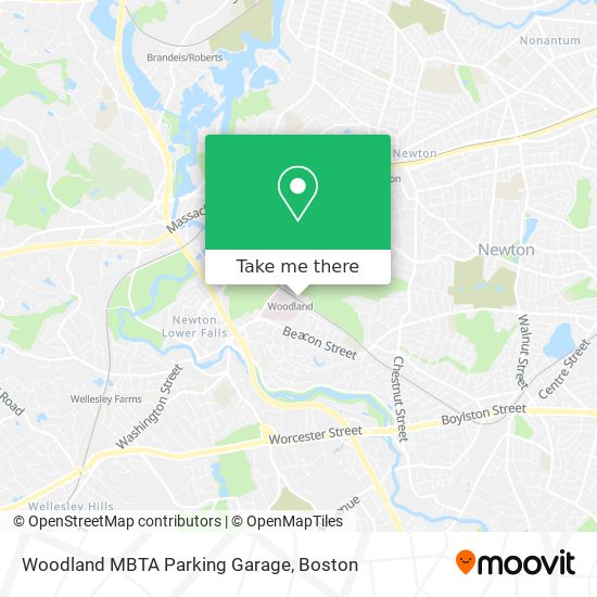 Woodland MBTA Parking Garage map