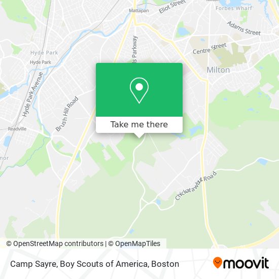 Mapa de Camp Sayre, Boy Scouts of America