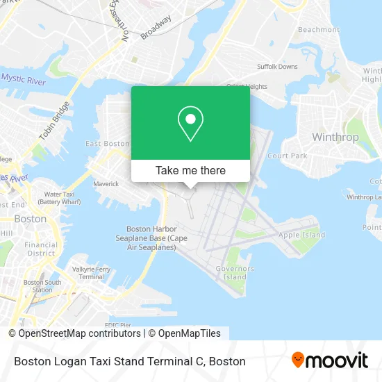 Mapa de Boston Logan Taxi Stand Terminal C