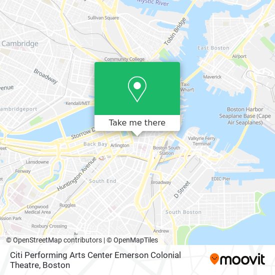 Mapa de Citi Performing Arts Center Emerson Colonial Theatre