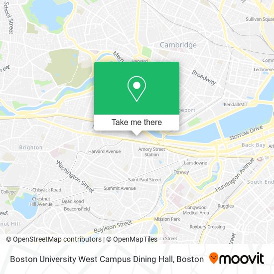 Mapa de Boston University West Campus Dining Hall