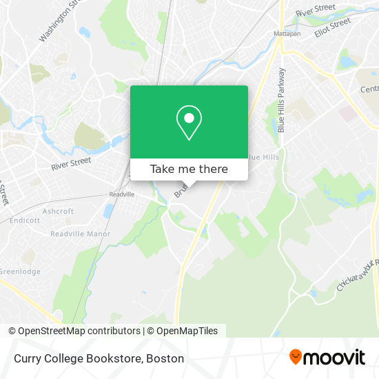 Mapa de Curry College Bookstore