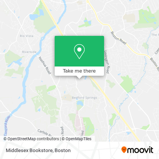 Middlesex Bookstore map